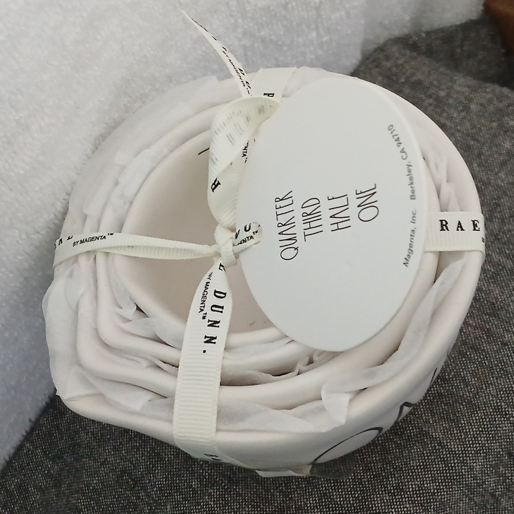 White matte ceramic measuring cups by Rae Dunn - Picture 3 of 3
